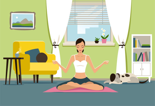 瑜伽在家里图片下载