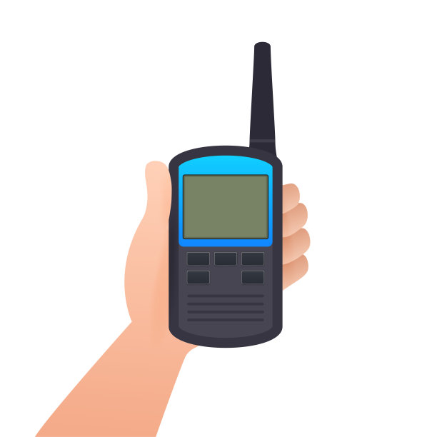 平面对讲机的概念设计。向量孤立的插图图片下载