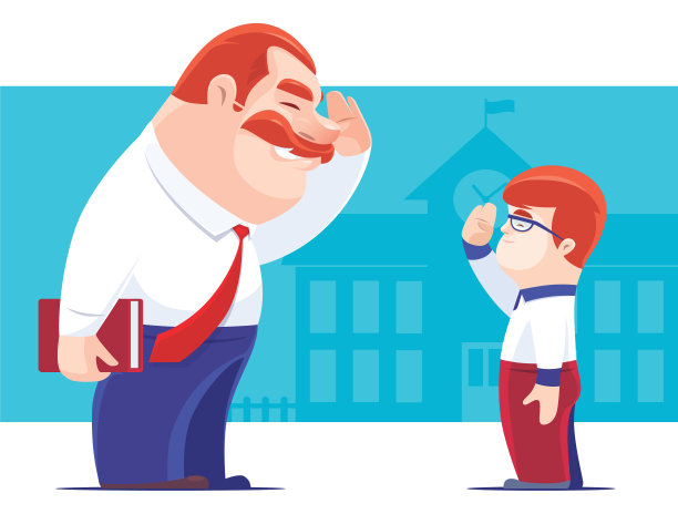 孩子向老师敬礼图片下载