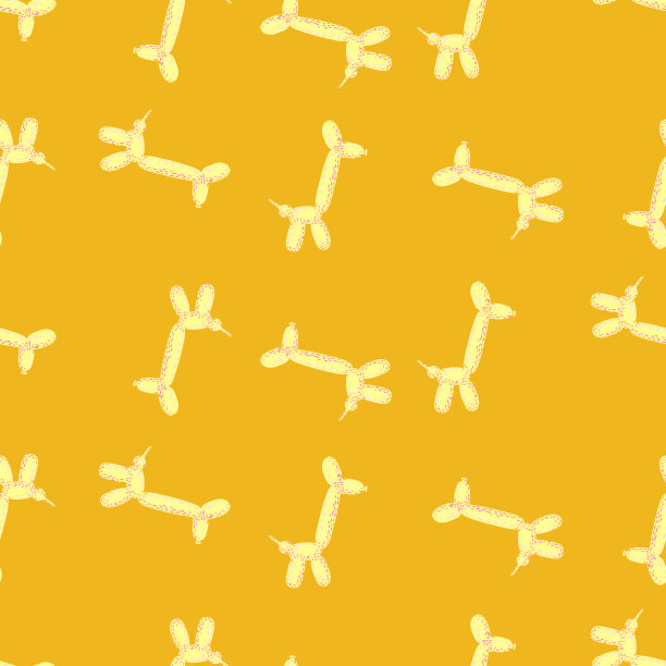 无缝图案气球狗。马戏团泡泡动物的背景涂鸦风格。图片下载