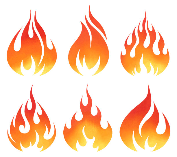 水彩火焰图标图片下载