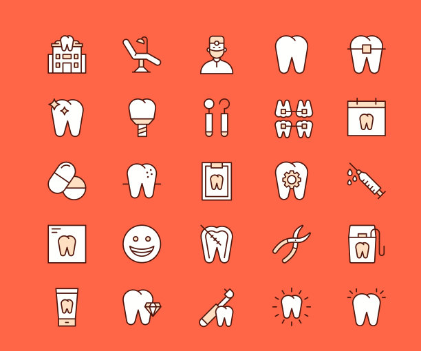 牙科多色线图标图片下载