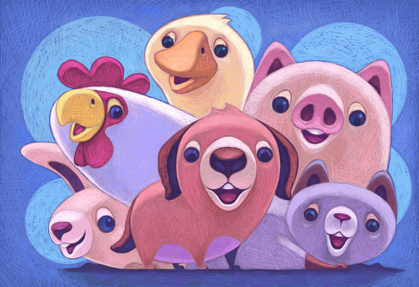 欢快的家畜聚会图片下载