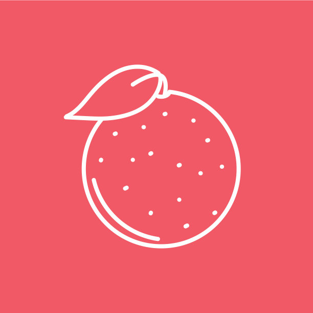 橙色水果细线图标图片下载