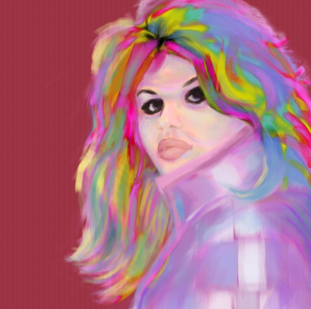 一幅印象派风格的女人肖像图片下载