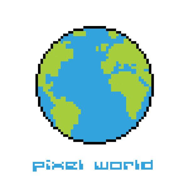 像素世界插图图片下载