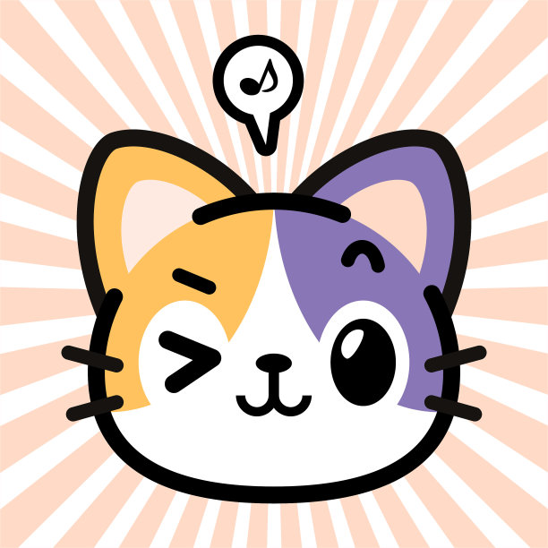 可爱的玳瑁猫角色设计图片下载