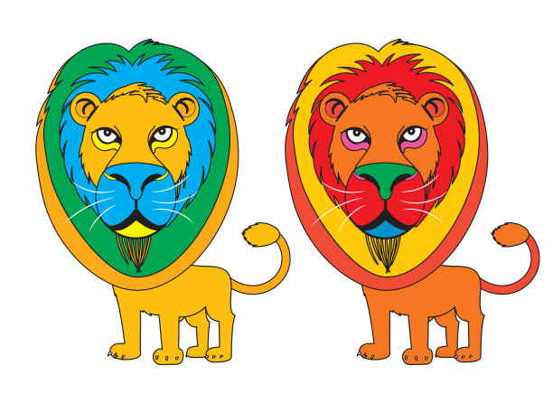 可爱的狮子涂色书页图片下载