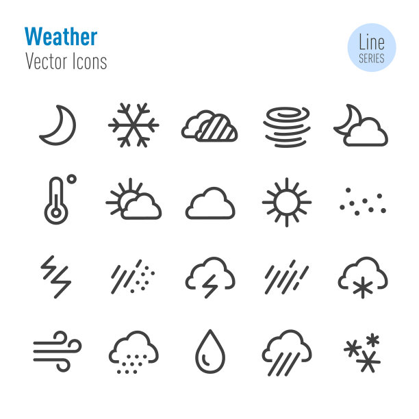 天气图标-向量线系列图片下载