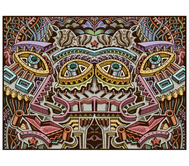 双面涂鸦插图图片下载