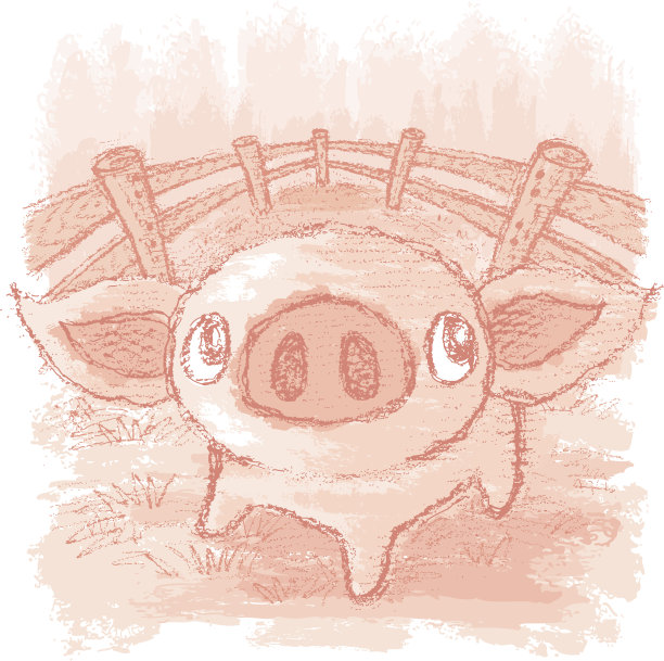 猪在栅栏图片下载