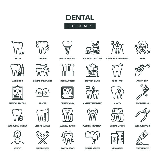 牙科线图标组图片下载