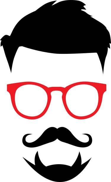 戴着红色眼镜的潮人脸图片下载