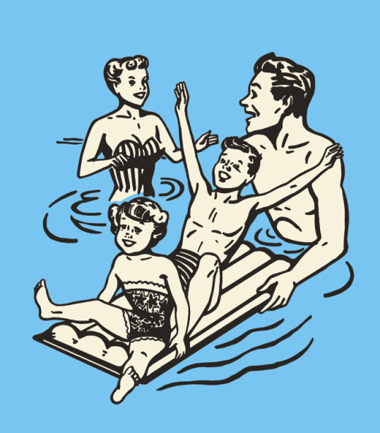 一家人在水里玩图片下载