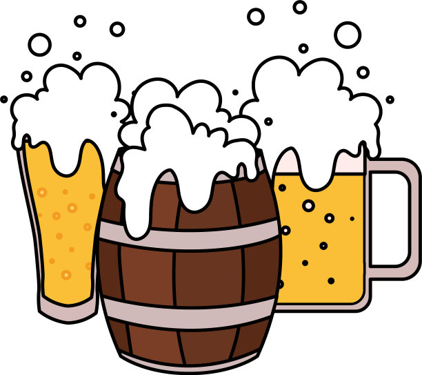 杯啤酒与泡沫在白色背景图片下载