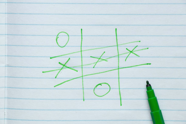 游戏的零和叉画在一个笔记本纸作为背景图片下载