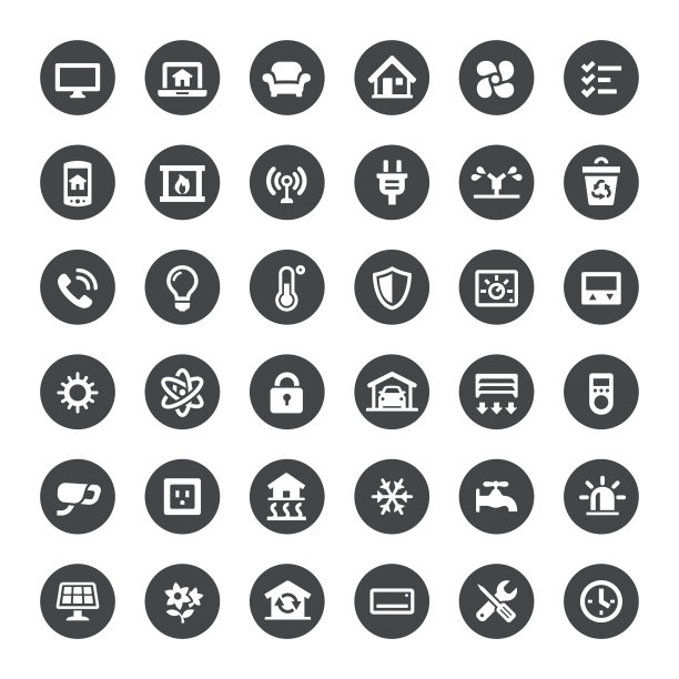 智能住宅和技术矢量图标图片下载