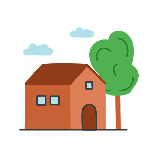 House Cartoon Style Icon。彩色符号矢量插图图片下载