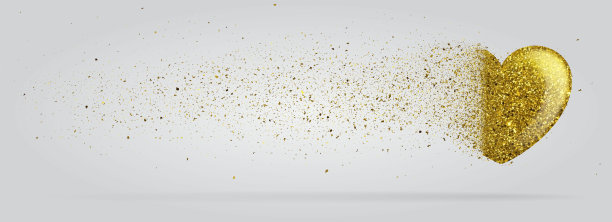 分散的闪光的心图片下载