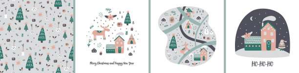 神奇的圣诞景观海报设置圣诞节图片下载