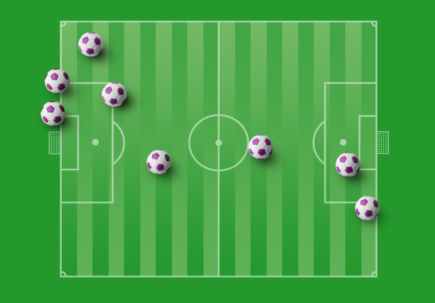 绿茵足球场上的足球图片下载