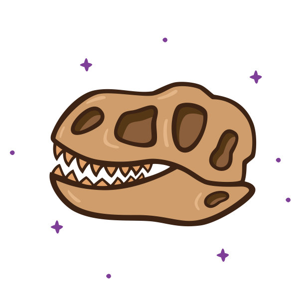 恐龙头骨涂鸦图片下载