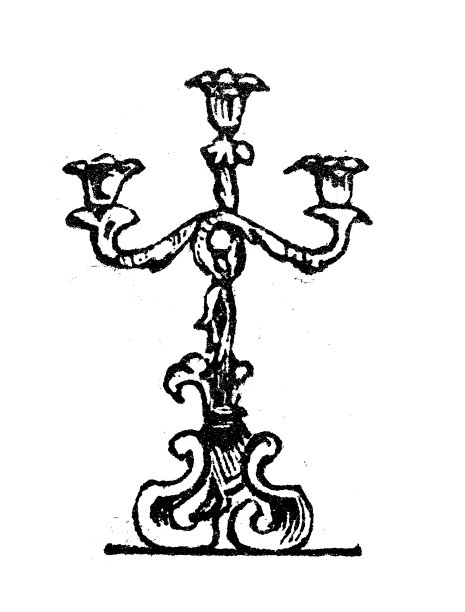 古董雕刻插画:烛台图片下载