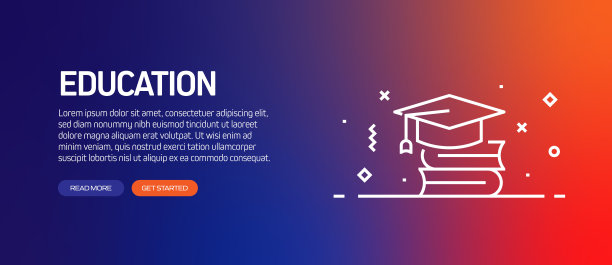 与教育相关的旗帜设计与图标图片下载