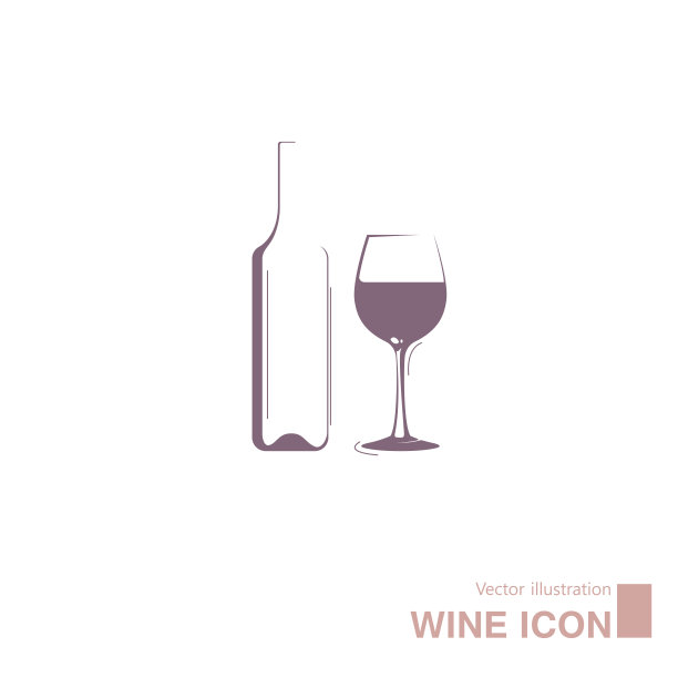 矢量画红酒和红酒酒杯。图片下载