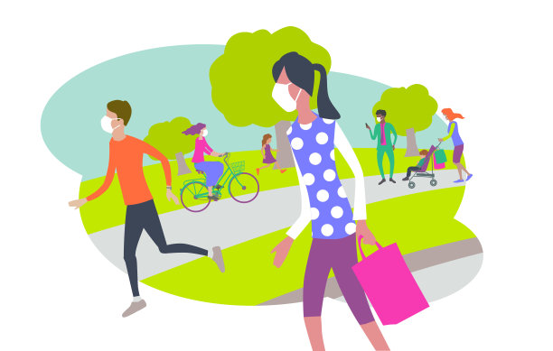 新冠肺炎期间的公园和休闲主题图片下载