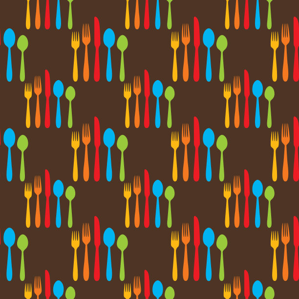 彩色银器无缝图案图片下载