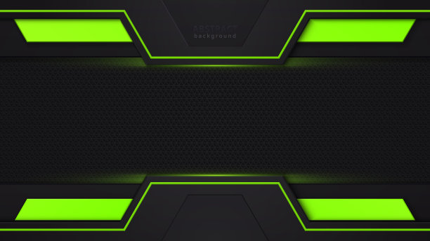 绿色和黑色对比抽象技术背景。绿色背光。布局设计技术。矢量企业设计。图片下载