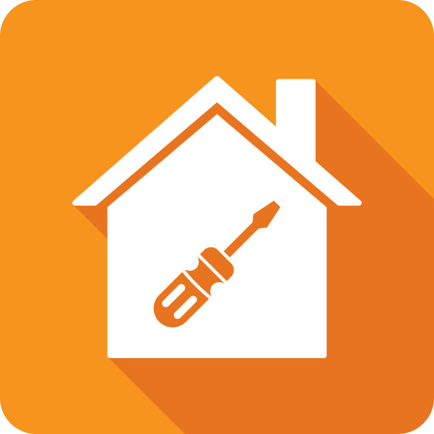 房子螺丝刀图标剪影图片下载