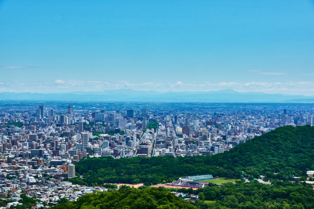 城市景观的高角度视图图片下载
