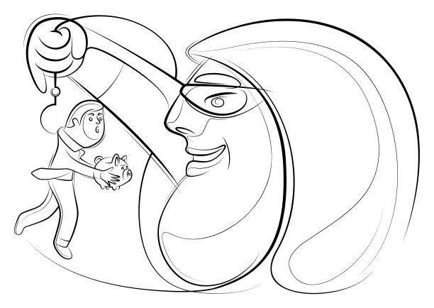 诈骗犯抓商人用储蓄罐画线图片下载