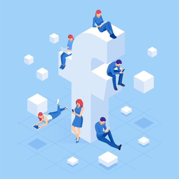 等距社交媒体营销概念组图片下载