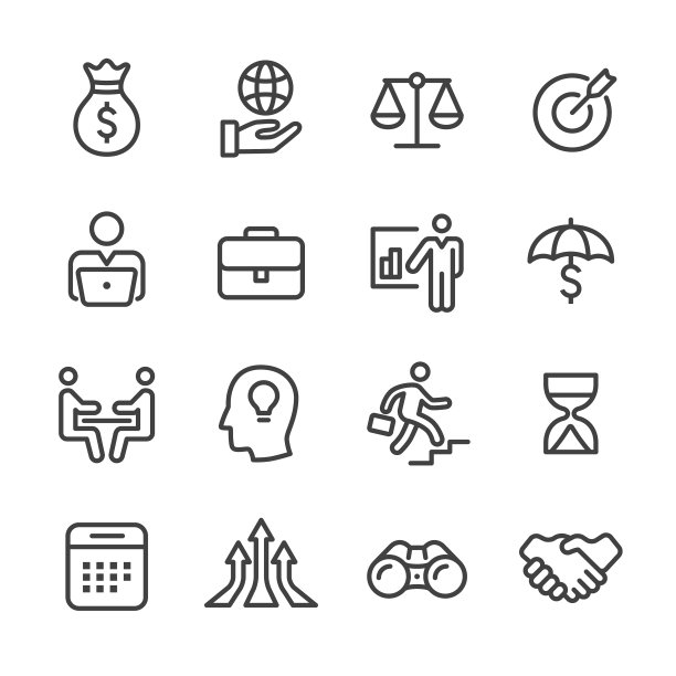 商业策略图标-系列图片下载