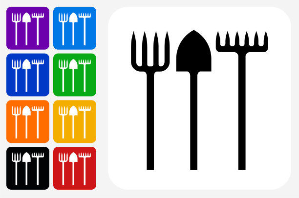 农具图标方形按钮设置图片下载