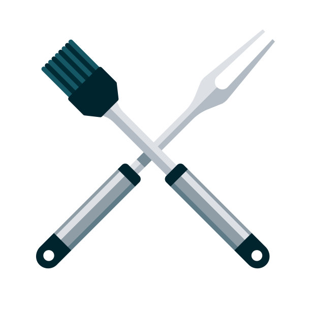 BBQ工具图标上透明的背景图片下载