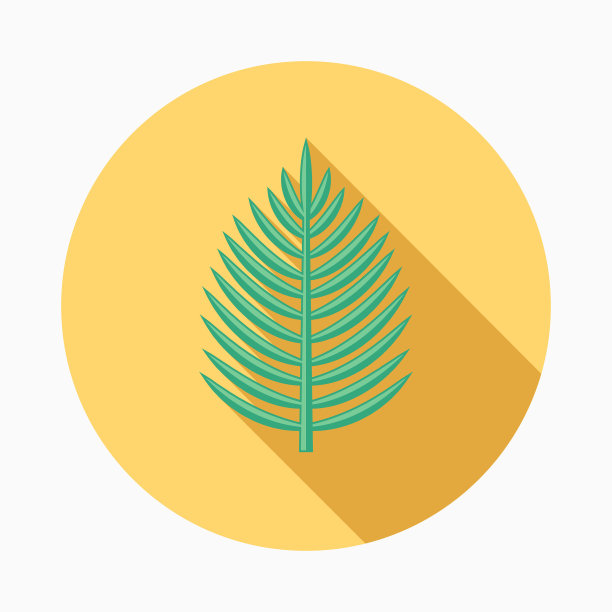 棕榈主日平面设计复活节图标与侧影图片下载