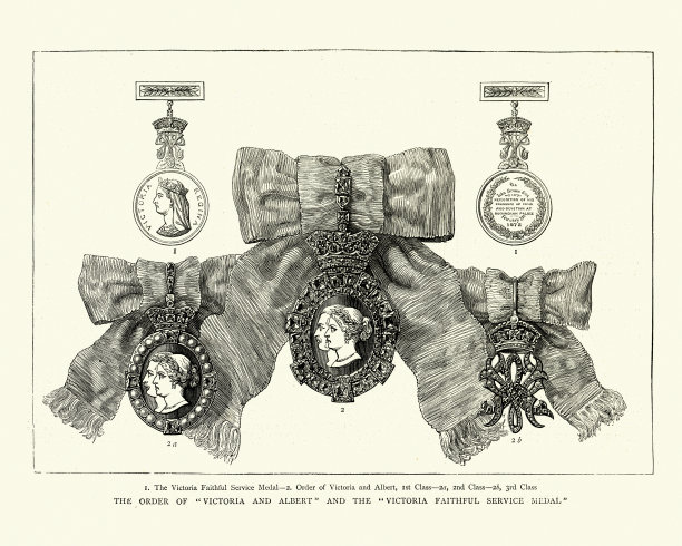 维多利亚勋章，维多利亚和阿尔伯特勋章，忠诚服务勋章图片下载