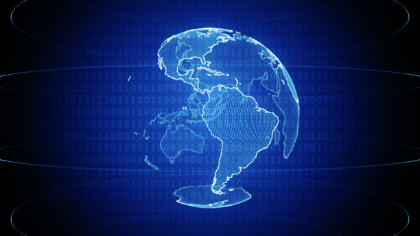 蓝色的全球技术图片下载