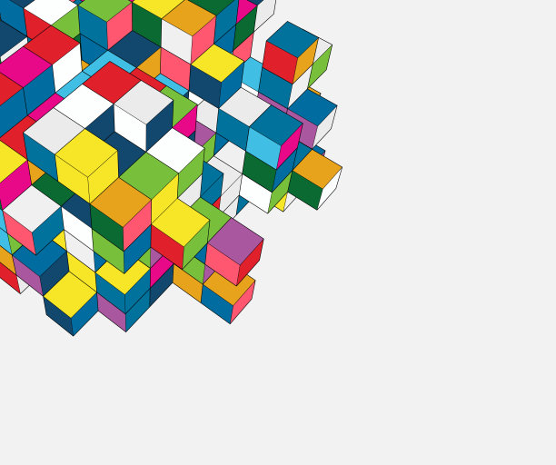 彩色立方体结构图案背景图片下载