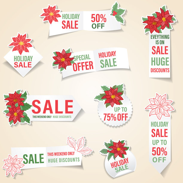 圣诞特卖商店横幅贴纸图片下载