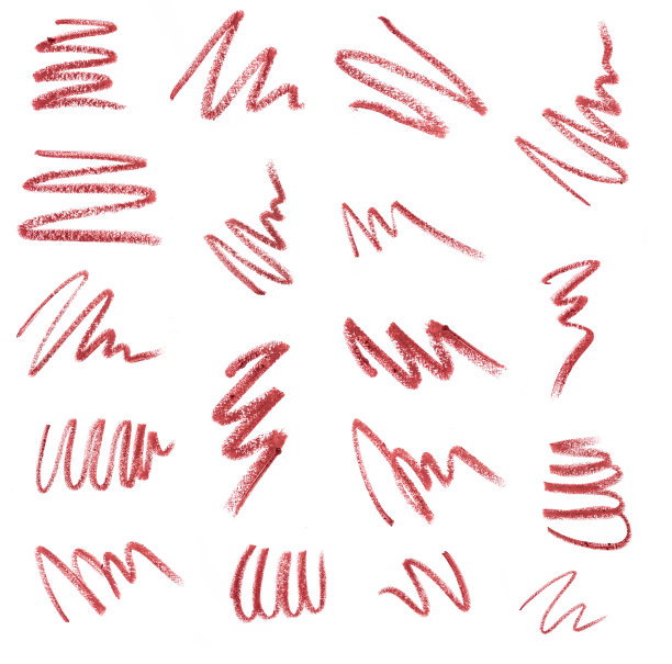 在白色背景上唇线描边的一套图片下载