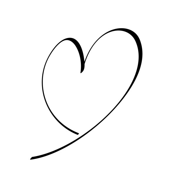 矢量手绘儿童涂鸦心图标。白色背景上的黑色描边。图片下载