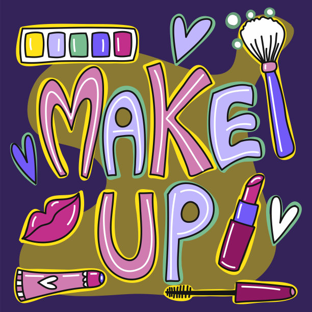 用手绘的彩色符号制作可爱的涂鸦插图。图片下载