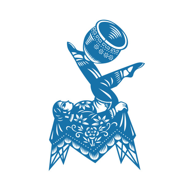 中国杂技(中国剪纸图案)图片下载