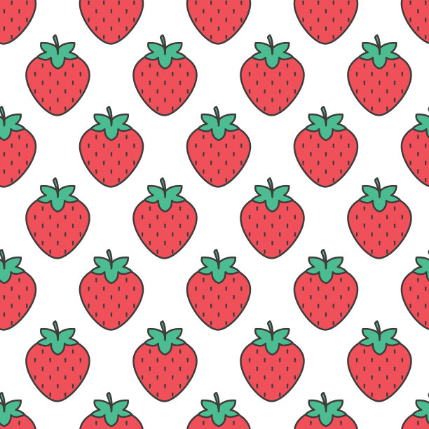 水果图标无缝图案，草莓图片下载