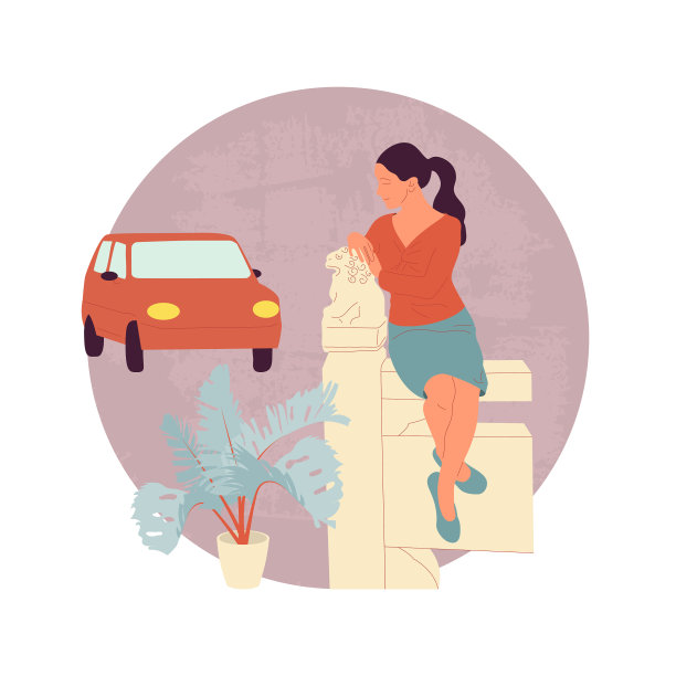 女性角色穿着休闲装坐着图片下载